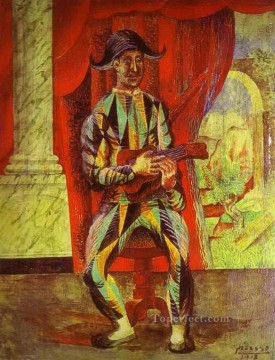 Pablo Picasso Painting - Arlequín con guitarra 1917 cubista Pablo Picasso